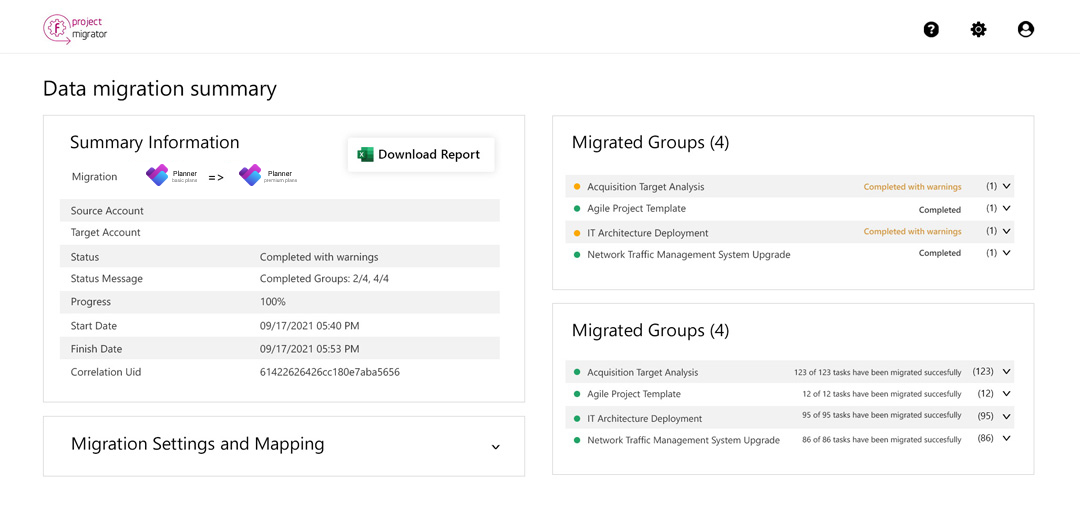 New Planner Basic to Premium Plans migration