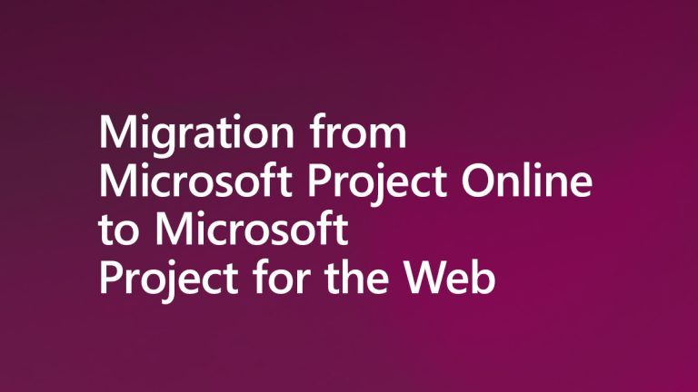 Migration from Microsoft Project Online to Project for the Web