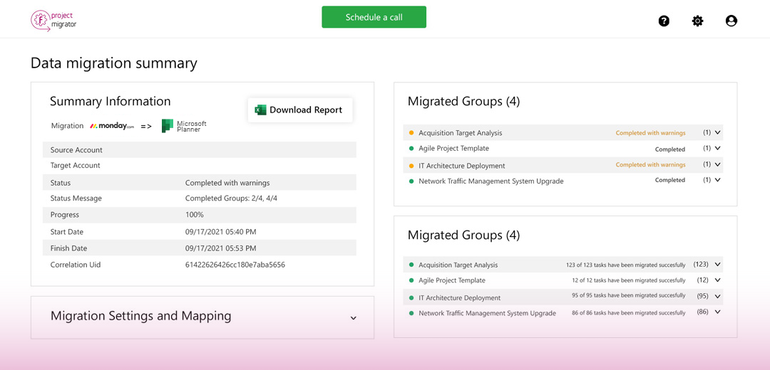 Monday.com migration to Microsoft Planner