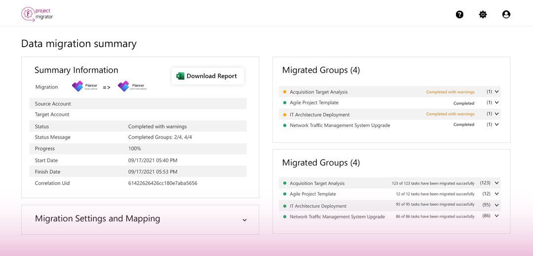 New Planner Basic to Premium Plans migration