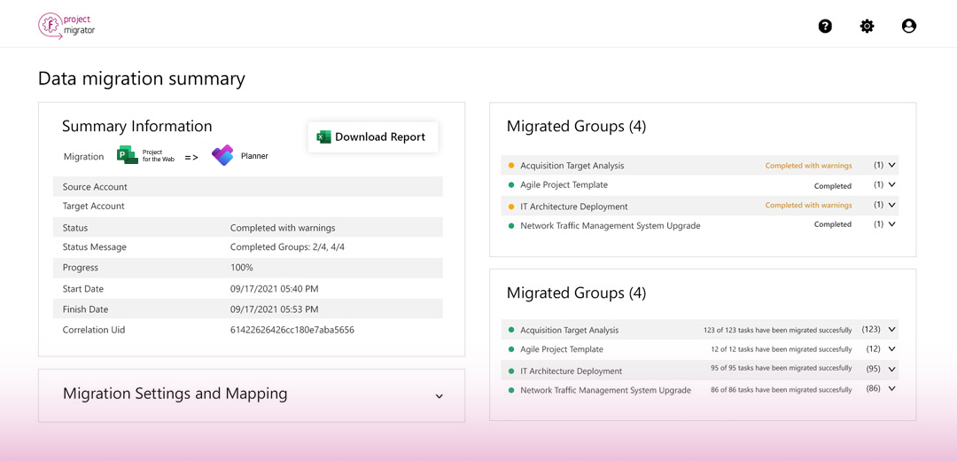 Microsoft Project for the Web migration to New Microsoft Planner