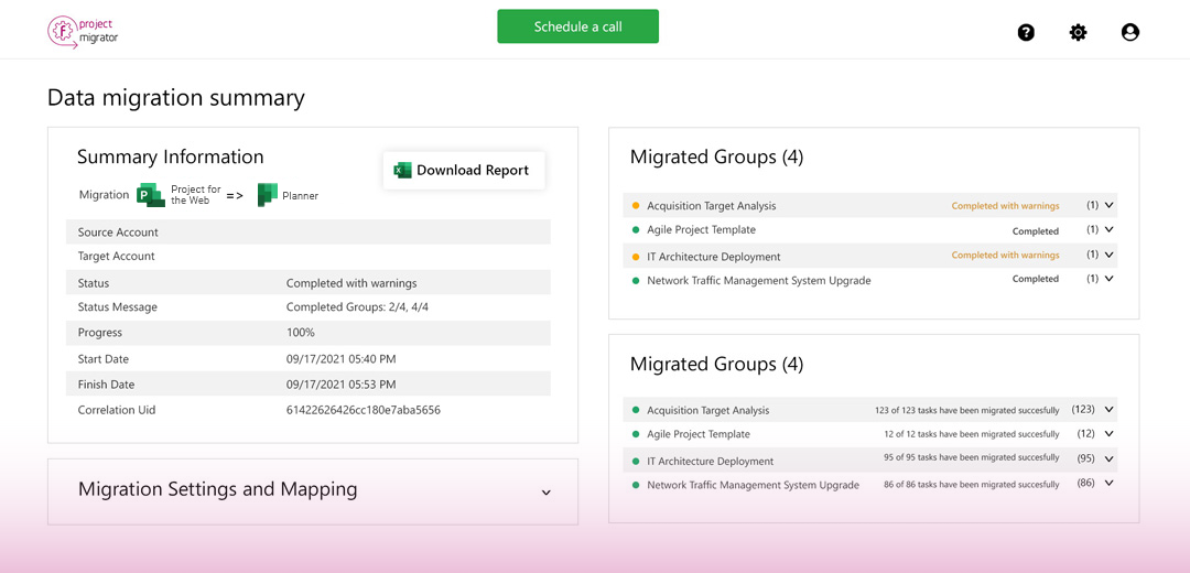 Microsoft Project for the Web migration to Microsoft Planner