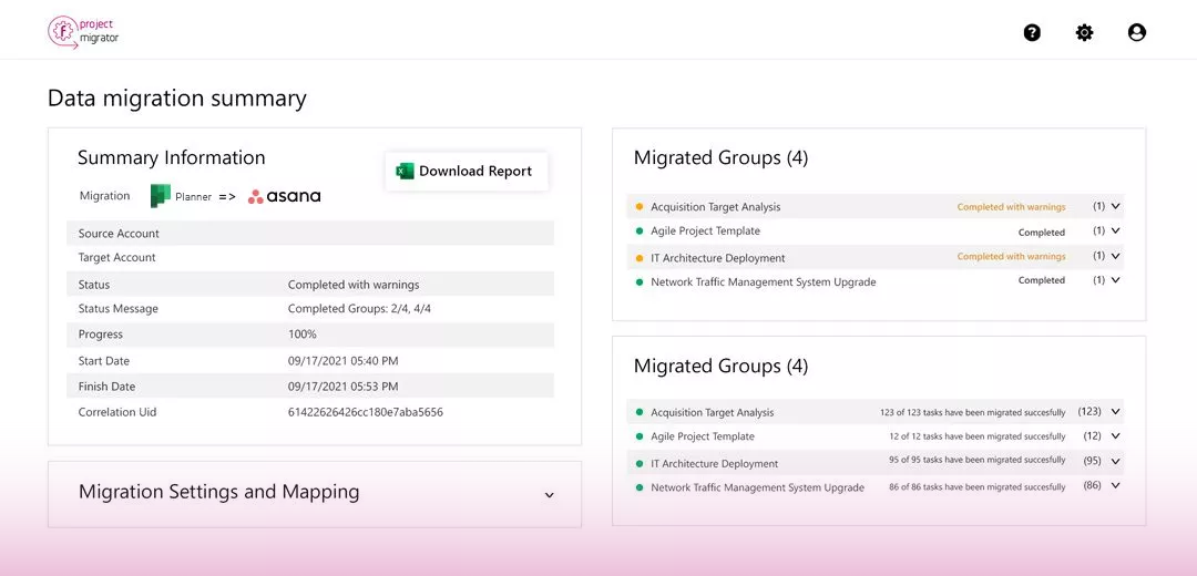 Microsoft Planner migration to Asana