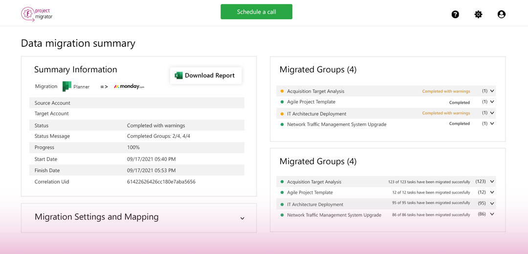 Microsoft Planner migration to Monday.com