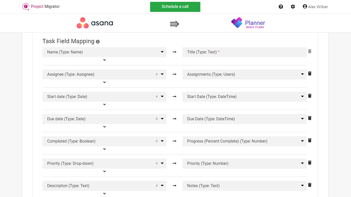 asana planner basic