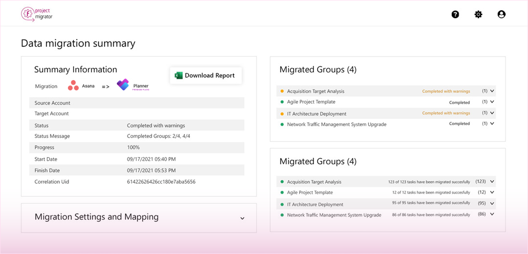 Asana migration to Microsoft Planner Premium