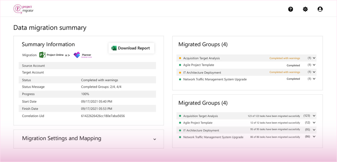 Migration from Microsoft Project Online to Microsoft Planner Premium