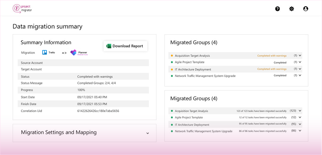 Trello migration to Microsoft Planner Premium